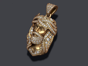 Jesus pendant thorns with gems 3Dプリントモデル