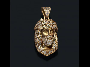 Jesus pendant thorns with gems 3D Print Model