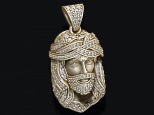 Jesus pendant thorns with gems Model do druku 3D