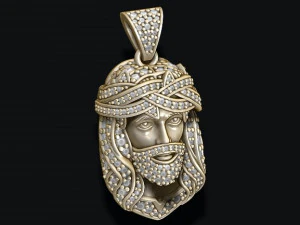 Jesus pendant thorns with gems 3D Print Model