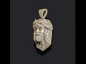 Jesus pendant thorns with gems Model do druku 3D