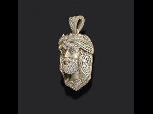 Jesus pendant thorns with gems 3D Print Model
