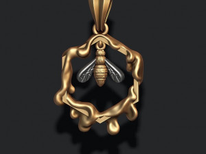 Bee honey pendant Model Cetak 3D
