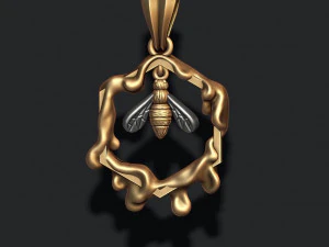 Bee honey pendant 3D Print Model