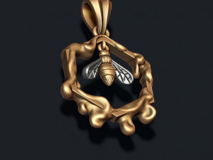 Bee honey pendant Model Cetak 3D