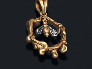 Bee honey pendant 3D Print Model