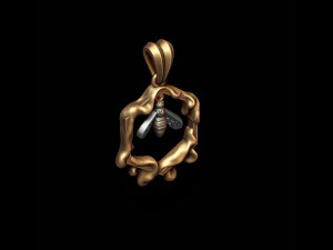 Bee honey pendant 3D Print Model