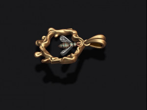Bee honey pendant Model Cetak 3D