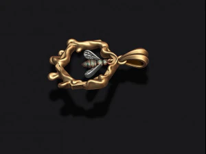 Bee honey pendant 3D Print Model