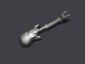 Skull skelet guitar pendant 3Dプリントモデル
