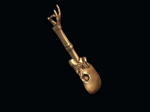 Skull skelet guitar pendant 3Dプリントモデル