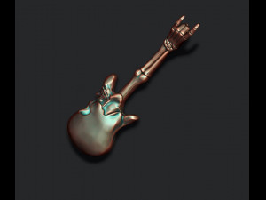 Skull skelet guitar pendant 3Dプリントモデル