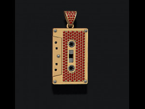 Cassette Tape pendant with gems Modèles 3D en vedette