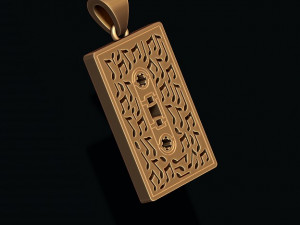 Cassette Tape pendant with gems Modèles 3D en vedette