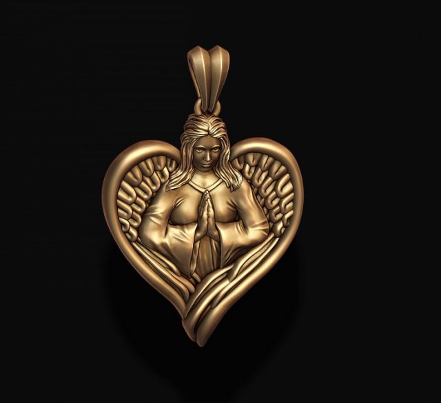 Angel Girl pendant 3D Baskı Modeli .c4d .max .obj .3ds .fbx .stl .blend 