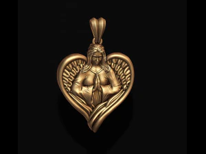 エンジェルガールペンダント 3Dプリントモデル