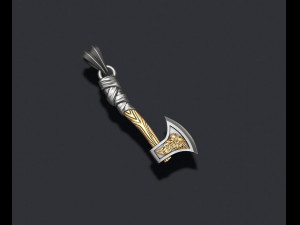 Valkyrie viking axe pendant 3D Принт Модель