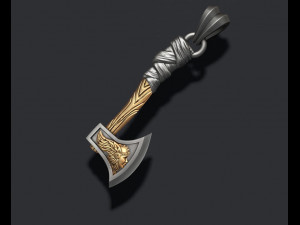 Valkyrie viking axe pendant 3D Принт Модель