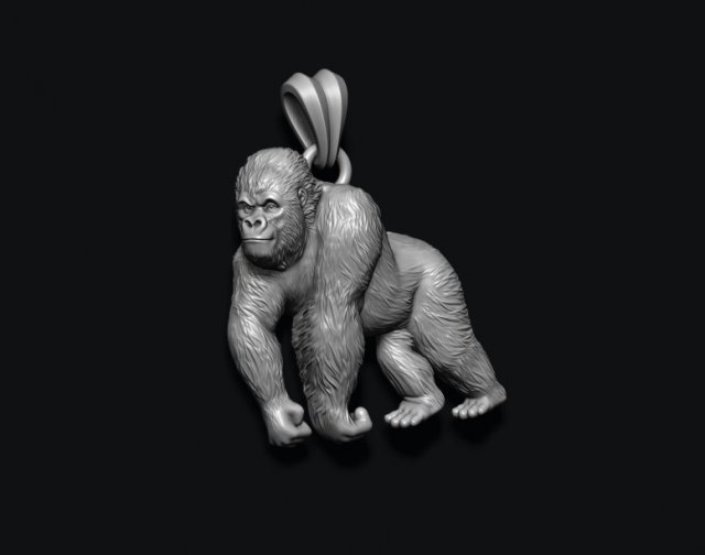 Gorilla pendant 3D 프린트 모델 .c4d .max .obj .3ds .fbx .stl .blend 
