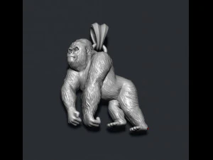 Gorilla pendant 3D Print Model