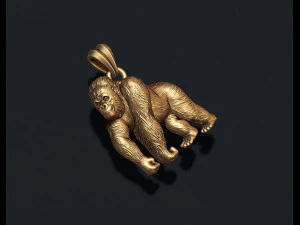 Gorilla pendant 3D Print Model