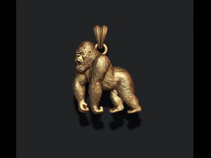 W&uuml;tender br&uuml;llender Gorilla-Anh&auml;nger 3D Druckmodell