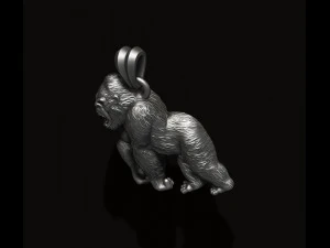 Angry roaring Gorilla pendant 3D Print Model