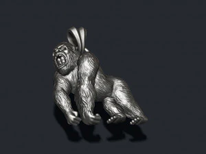 Angry roaring Gorilla pendant 3D Print Model