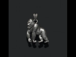 Angry roaring Gorilla pendant 3D Print Model