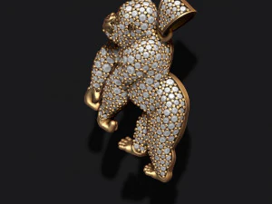 Gorilla pendant with gems 3D Print Model