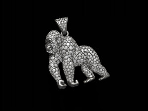 Gorilla pendant with gems Modelo de Impressão 3D