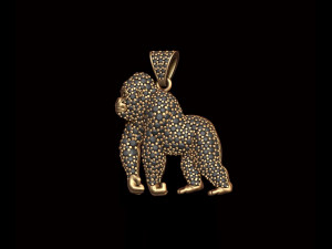 Gorilla pendant with gems Modelo de Impressão 3D