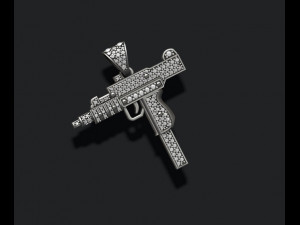 Automat uzi pendant with gems 3Dプリントモデル