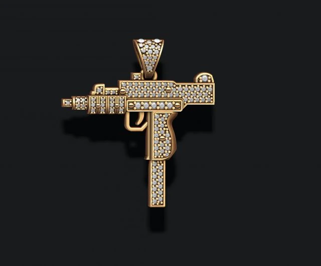 Pingente Automat Gan com pedras preciosas Modelo de Impressão 3D .c4d .max .obj .3ds .fbx .stl .blend 