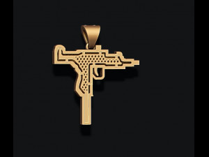 Automat uzi pendant with gems 3D Print Model