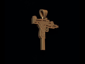 Automat uzi pendant with gems 3D Print Model