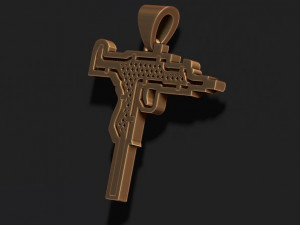 Automat uzi pendant with gems 3D Print Model