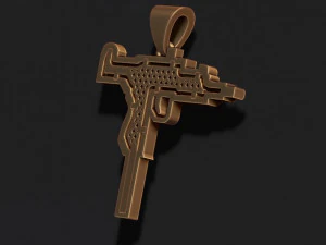 Pingente Automat Gan com pedras preciosas Modelo de Impressão 3D