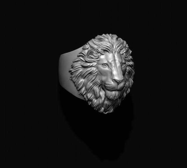 Lion ring 3D 打印模型 .c4d .max .obj .3ds .fbx .stl .blend 
