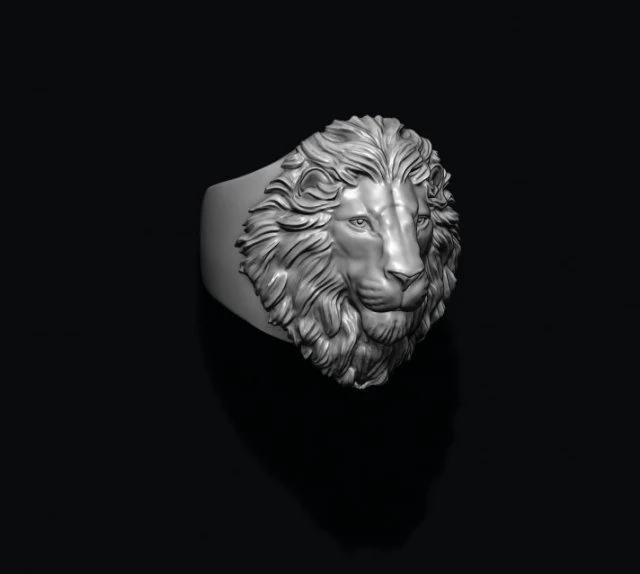 Lion ring 3D Print Model .c4d .max .obj .3ds .fbx .stl .blend 