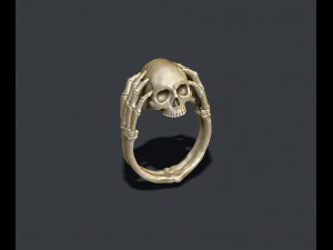 Skeleton skull ring closin ears 3D Print Model