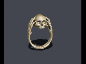 Skeleton skull ring closin ears 3D Print Model