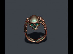 Skeleton skull ring closin ears 3D प्रिंट मॉडल