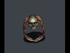 Skeleton skull ring closin ears 3D Print Model