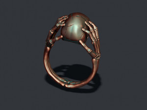 Skeleton skull ring closin ears 3D प्रिंट मॉडल