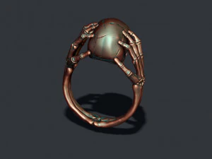 Skeleton skull ring closin ears 3D Print Model