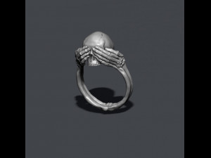 Skeleton skull ring closing eyes 3D Принт Модель