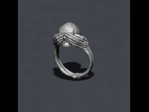 Skeleton skull ring closing eyes 3D Print Model
