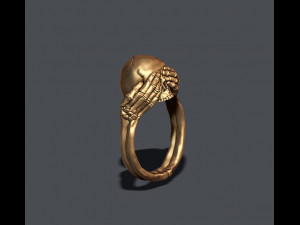 Skeleton skull ring closing eyes 3D Print Model
