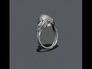 Skeleton skull ring closing eyes 3D Принт Модель